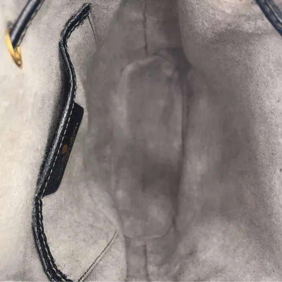 Auth WEEKEND DEAL GUCCI GG Sherry Line PVC Leather Black Drawstring Shoulder Bag - Picture 12 of 17